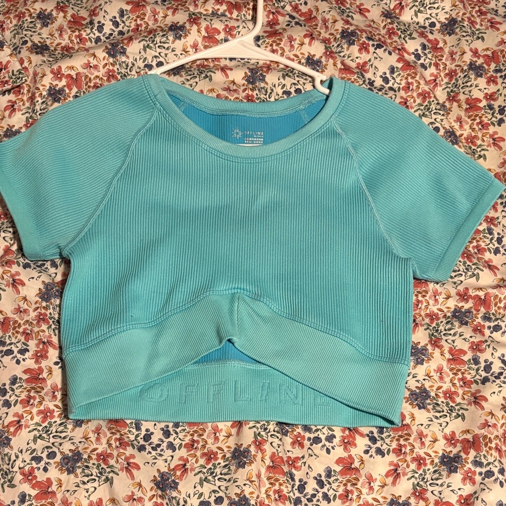 Aerie Turquoise Kids Short Sleeve Top